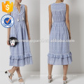 Neue Mode Blau Baumwolle Gestickte Sommerkleid Herstellung Großhandel Mode Frauen Bekleidung (TA5282D)